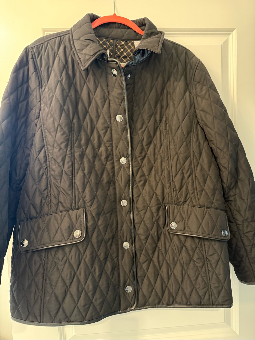 Title: Chico's Black Diamond Quilted Snap Front Utility Jacket Size 3 (US 16 / X